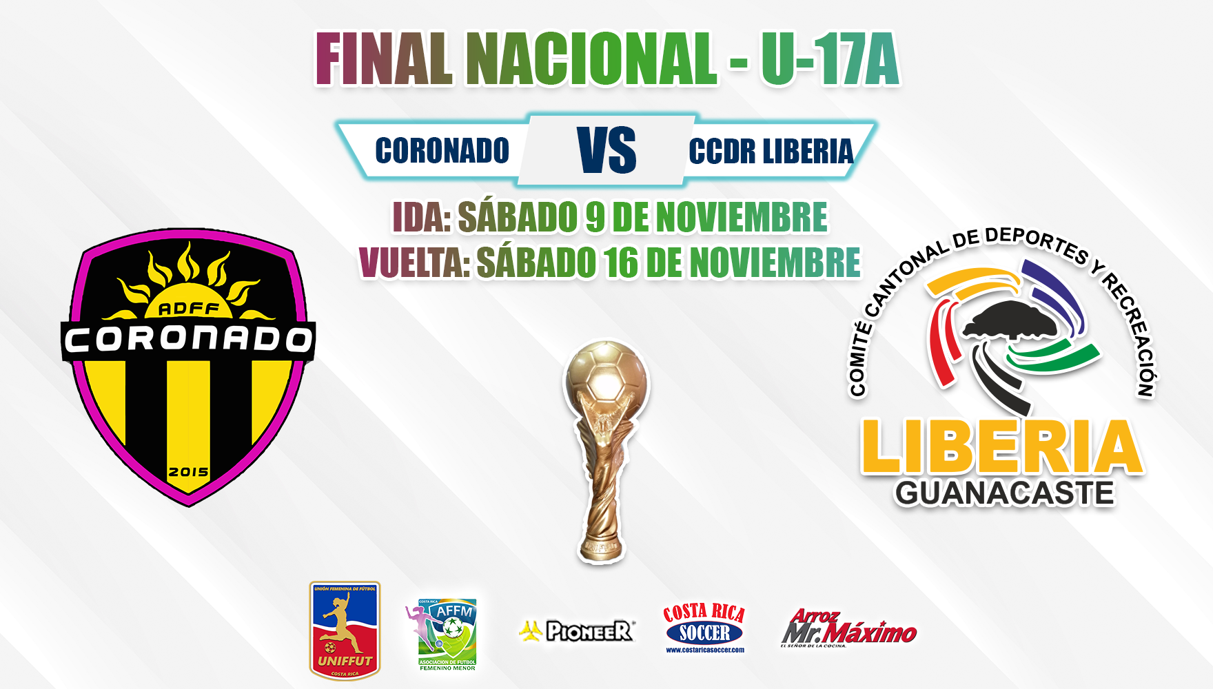 Coronado y Liberia por el título U-17A